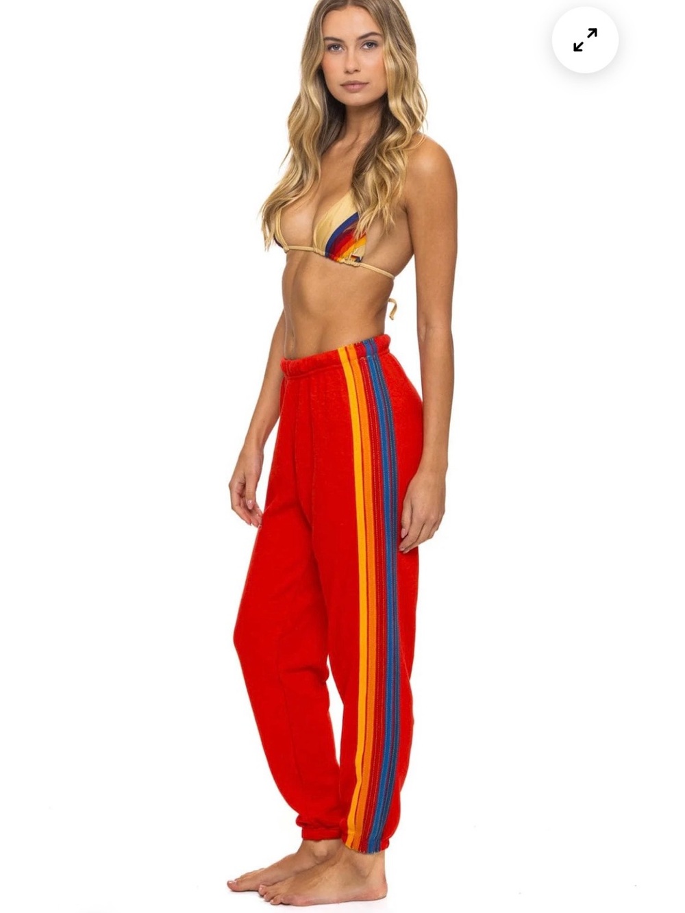 NEW aviator nation 5 stripe sweatpants in Red